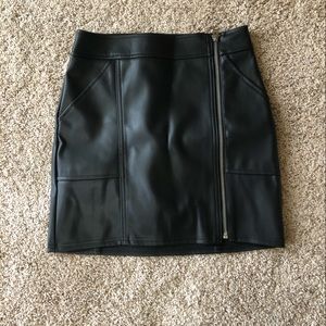 Express black leather high waisted skirt